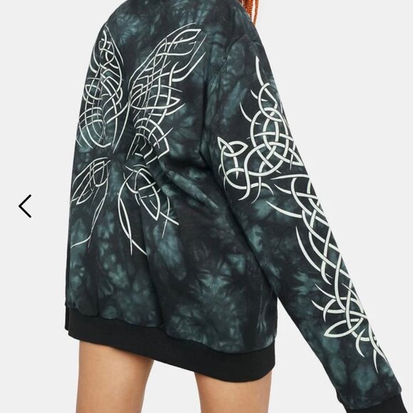 SOLD π Dolls Kill Hoodie - Current Mood Hoodie - Pixies and Potions Tie Dye - Picture 4 of 7